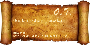 Oestreicher Toszka névjegykártya